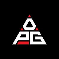 diseño de logotipo de letra triangular opg con forma de triángulo. monograma de diseño de logotipo de triángulo opg. plantilla de logotipo de vector de triángulo opg con color rojo. logotipo triangular opg logotipo simple, elegante y lujoso.