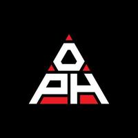 diseño de logotipo de letra de triángulo oph con forma de triángulo. monograma de diseño del logotipo del triángulo oph. plantilla de logotipo de vector de triángulo oph con color rojo. logotipo triangular oph logotipo simple, elegante y lujoso.