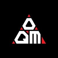 diseño de logotipo de letra triangular oqm con forma de triángulo. monograma de diseño de logotipo de triángulo oqm. plantilla de logotipo de vector de triángulo oqm con color rojo. logotipo triangular oqm logotipo simple, elegante y lujoso.