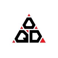 OQD triangle letter logo design with triangle shape. OQD triangle logo design monogram. OQD triangle vector logo template with red color. OQD triangular logo Simple, Elegant, and Luxurious Logo.