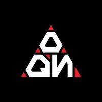 OQN triangle letter logo design with triangle shape. OQN triangle logo design monogram. OQN triangle vector logo template with red color. OQN triangular logo Simple, Elegant, and Luxurious Logo.