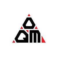 OQM triangle letter logo design with triangle shape. OQM triangle logo design monogram. OQM triangle vector logo template with red color. OQM triangular logo Simple, Elegant, and Luxurious Logo.