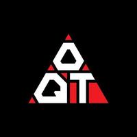 OQT triangle letter logo design with triangle shape. OQT triangle logo design monogram. OQT triangle vector logo template with red color. OQT triangular logo Simple, Elegant, and Luxurious Logo.