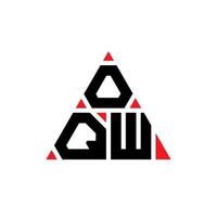 OQW triangle letter logo design with triangle shape. OQW triangle logo design monogram. OQW triangle vector logo template with red color. OQW triangular logo Simple, Elegant, and Luxurious Logo.