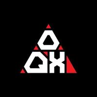 diseño de logotipo de letra triangular oqx con forma de triángulo. monograma de diseño de logotipo de triángulo oqx. plantilla de logotipo de vector de triángulo oqx con color rojo. logotipo triangular oqx logotipo simple, elegante y lujoso.