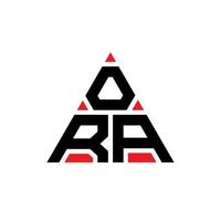 ora diseño de logotipo de letra triangular con forma de triángulo. monograma de diseño del logotipo del triángulo ora. ora plantilla de logotipo de vector de triángulo con color rojo. ora logo triangular logo simple, elegante y lujoso.