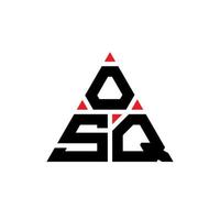 diseño de logotipo de letra triangular osq con forma de triángulo. monograma de diseño del logotipo del triángulo osq. plantilla de logotipo de vector de triángulo osq con color rojo. logo triangular osq logo simple, elegante y lujoso.