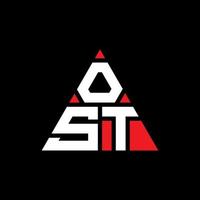 ost diseño de logotipo de letra triangular con forma de triángulo. monograma de diseño de logotipo de triángulo ost. plantilla de logotipo de vector de triángulo ost con color rojo. logotipo triangular ost logotipo simple, elegante y lujoso.