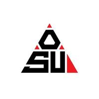 diseño de logotipo de letra triangular osu con forma de triángulo. monograma de diseño del logotipo del triángulo osu. plantilla de logotipo de vector de triángulo osu con color rojo. logotipo triangular de osu logotipo simple, elegante y lujoso.