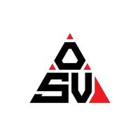 diseño de logotipo de letra triangular osv con forma de triángulo. monograma de diseño del logotipo del triángulo osv. plantilla de logotipo de vector de triángulo osv con color rojo. logotipo triangular osv logotipo simple, elegante y lujoso.