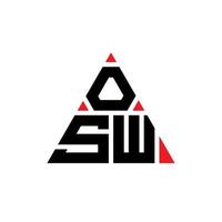 OSW triangle letter logo design with triangle shape. OSW triangle logo design monogram. OSW triangle vector logo template with red color. OSW triangular logo Simple, Elegant, and Luxurious Logo.