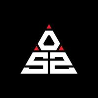 diseño de logotipo de letra triangular osz con forma de triángulo. monograma de diseño del logotipo del triángulo osz. plantilla de logotipo de vector de triángulo osz con color rojo. logotipo triangular osz logotipo simple, elegante y lujoso.