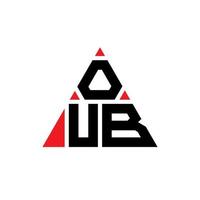 OUB triangle letter logo design with triangle shape. OUB triangle logo design monogram. OUB triangle vector logo template with red color. OUB triangular logo Simple, Elegant, and Luxurious Logo.