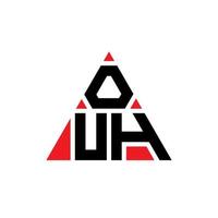 ouh diseño de logotipo de letra triangular con forma de triángulo. ouh monograma de diseño de logotipo de triángulo. ouh plantilla de logotipo de vector de triángulo con color rojo. ouh logo triangular logo simple, elegante y lujoso.