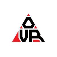 diseño de logotipo de letra de triángulo ovr con forma de triángulo. monograma de diseño de logotipo de triángulo ovr. plantilla de logotipo de vector de triángulo ovr con color rojo. logotipo triangular ovr logotipo simple, elegante y lujoso.