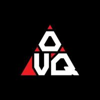 diseño de logotipo de letra triangular ovq con forma de triángulo. monograma de diseño de logotipo de triángulo ovq. plantilla de logotipo de vector de triángulo ovq con color rojo. logotipo triangular ovq logotipo simple, elegante y lujoso.