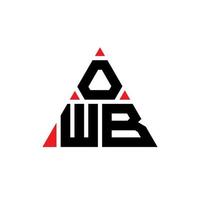 diseño de logotipo de letra de triángulo owb con forma de triángulo. monograma de diseño de logotipo de triángulo owb. plantilla de logotipo de vector de triángulo owb con color rojo. logotipo triangular owb logotipo simple, elegante y lujoso.