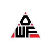 diseño de logotipo de letra triangular owf con forma de triángulo. monograma de diseño de logotipo de triángulo owf. plantilla de logotipo de vector de triángulo owf con color rojo. logotipo triangular owf logotipo simple, elegante y lujoso.