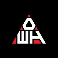 diseño de logotipo de letra triangular owh con forma de triángulo. monograma de diseño de logotipo de triángulo owh. plantilla de logotipo de vector de triángulo owh con color rojo. logotipo triangular owh logotipo simple, elegante y lujoso.