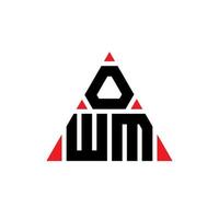 OWM triangle letter logo design with triangle shape. OWM triangle logo design monogram. OWM triangle vector logo template with red color. OWM triangular logo Simple, Elegant, and Luxurious Logo.