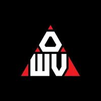 diseño de logotipo de letra triangular owv con forma de triángulo. monograma de diseño de logotipo de triángulo owv. plantilla de logotipo de vector de triángulo owv con color rojo. logotipo triangular owv logotipo simple, elegante y lujoso.