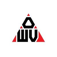 OWV triangle letter logo design with triangle shape. OWV triangle logo design monogram. OWV triangle vector logo template with red color. OWV triangular logo Simple, Elegant, and Luxurious Logo.