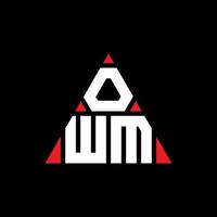 diseño de logotipo de letra de triángulo de owm con forma de triángulo. monograma de diseño de logotipo de triángulo de owm. plantilla de logotipo de vector de triángulo de owm con color rojo. logotipo triangular owm logotipo simple, elegante y lujoso.