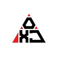 diseño de logotipo de letra triangular oxj con forma de triángulo. monograma de diseño del logotipo del triángulo oxj. plantilla de logotipo de vector de triángulo oxj con color rojo. logotipo triangular oxj logotipo simple, elegante y lujoso.