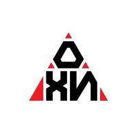 diseño de logotipo de letra de triángulo oxn con forma de triángulo. monograma de diseño del logotipo del triángulo oxn. plantilla de logotipo de vector de triángulo oxn con color rojo. logo triangular oxn logo simple, elegante y lujoso.