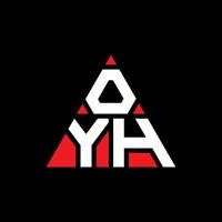 diseño de logotipo de letra triangular oyh con forma de triángulo. monograma de diseño del logotipo del triángulo oyh. plantilla de logotipo de vector de triángulo oyh con color rojo. logotipo triangular oyh logotipo simple, elegante y lujoso.