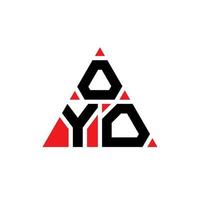 diseño de logotipo de letra de triángulo oyo con forma de triángulo. monograma de diseño del logotipo del triángulo oyo. plantilla de logotipo de vector de triángulo oyo con color rojo. logotipo triangular de oyo logotipo simple, elegante y lujoso.