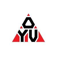 diseño de logotipo de letra triangular oyv con forma de triángulo. monograma de diseño de logotipo de triángulo oyv. plantilla de logotipo de vector de triángulo oyv con color rojo. logotipo triangular oyv logotipo simple, elegante y lujoso.