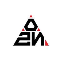 OZN triangle letter logo design with triangle shape. OZN triangle logo design monogram. OZN triangle vector logo template with red color. OZN triangular logo Simple, Elegant, and Luxurious Logo.