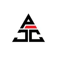 diseño de logotipo de letra triangular pjc con forma de triángulo. monograma de diseño del logotipo del triángulo pjc. plantilla de logotipo de vector de triángulo pjc con color rojo. logotipo triangular pjc logotipo simple, elegante y lujoso.