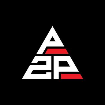 PZP triangle letter logo design with triangle shape. PZP triangle logo design monogram. PZP triangle vector logo template with red color. PZP triangular logo Simple, Elegant, and Luxurious Logo.