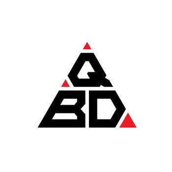 QBD triangle letter logo design with triangle shape. QBD triangle logo design monogram. QBD triangle vector logo template with red color. QBD triangular logo Simple, Elegant, and Luxurious Logo.