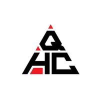 diseño de logotipo de letra triangular qhc con forma de triángulo. monograma de diseño de logotipo de triángulo qhc. plantilla de logotipo de vector de triángulo qhc con color rojo. logotipo triangular qhc logotipo simple, elegante y lujoso.