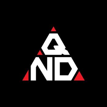 QND triangle letter logo design with triangle shape. QND triangle logo design monogram. QND triangle vector logo template with red color. QND triangular logo Simple, Elegant, and Luxurious Logo.