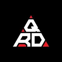 QRD triangle letter logo design with triangle shape. QRD triangle logo design monogram. QRD triangle vector logo template with red color. QRD triangular logo Simple, Elegant, and Luxurious Logo.