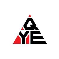 QYE triangle letter logo design with triangle shape. QYE triangle logo design monogram. QYE triangle vector logo template with red color. QYE triangular logo Simple, Elegant, and Luxurious Logo.