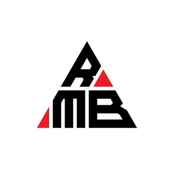 RMB triangle letter logo design with triangle shape. RMB triangle logo design monogram. RMB triangle vector logo template with red color. RMB triangular logo Simple, Elegant, and Luxurious Logo.