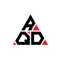 RQD triangle letter logo design with triangle shape. RQD triangle logo design monogram. RQD triangle vector logo template with red color. RQD triangular logo Simple, Elegant, and Luxurious Logo.