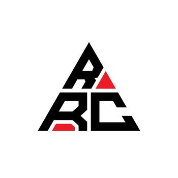 RRC triangle letter logo design with triangle shape. RRC triangle logo design monogram. RRC triangle vector logo template with red color. RRC triangular logo Simple, Elegant, and Luxurious Logo.