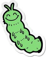 sticker of a cartoon caterpillar vector