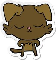 sticker of a cute cartoon dog vector