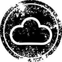 icono angustiado de la nube meteorológica vector