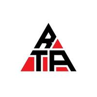 diseño de logotipo de letra triangular rta con forma de triángulo. monograma de diseño de logotipo de triángulo rta. plantilla de logotipo de vector de triángulo rta con color rojo. logotipo triangular rta logotipo simple, elegante y lujoso.