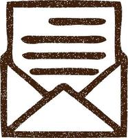 Mail Symbol Charcoal Drawing vector