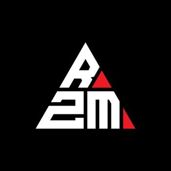 RZM triangle letter logo design with triangle shape. RZM triangle logo design monogram. RZM triangle vector logo template with red color. RZM triangular logo Simple, Elegant, and Luxurious Logo.