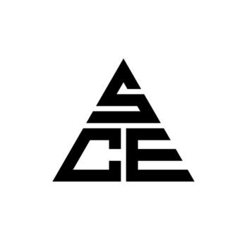 SCE triangle letter logo design with triangle shape. SCE triangle logo design monogram. SCE triangle vector logo template with red color. SCE triangular logo Simple, Elegant, and Luxurious Logo.